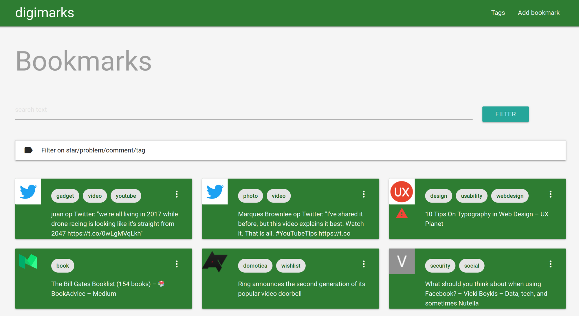 digimarks bookmark tool screenshot