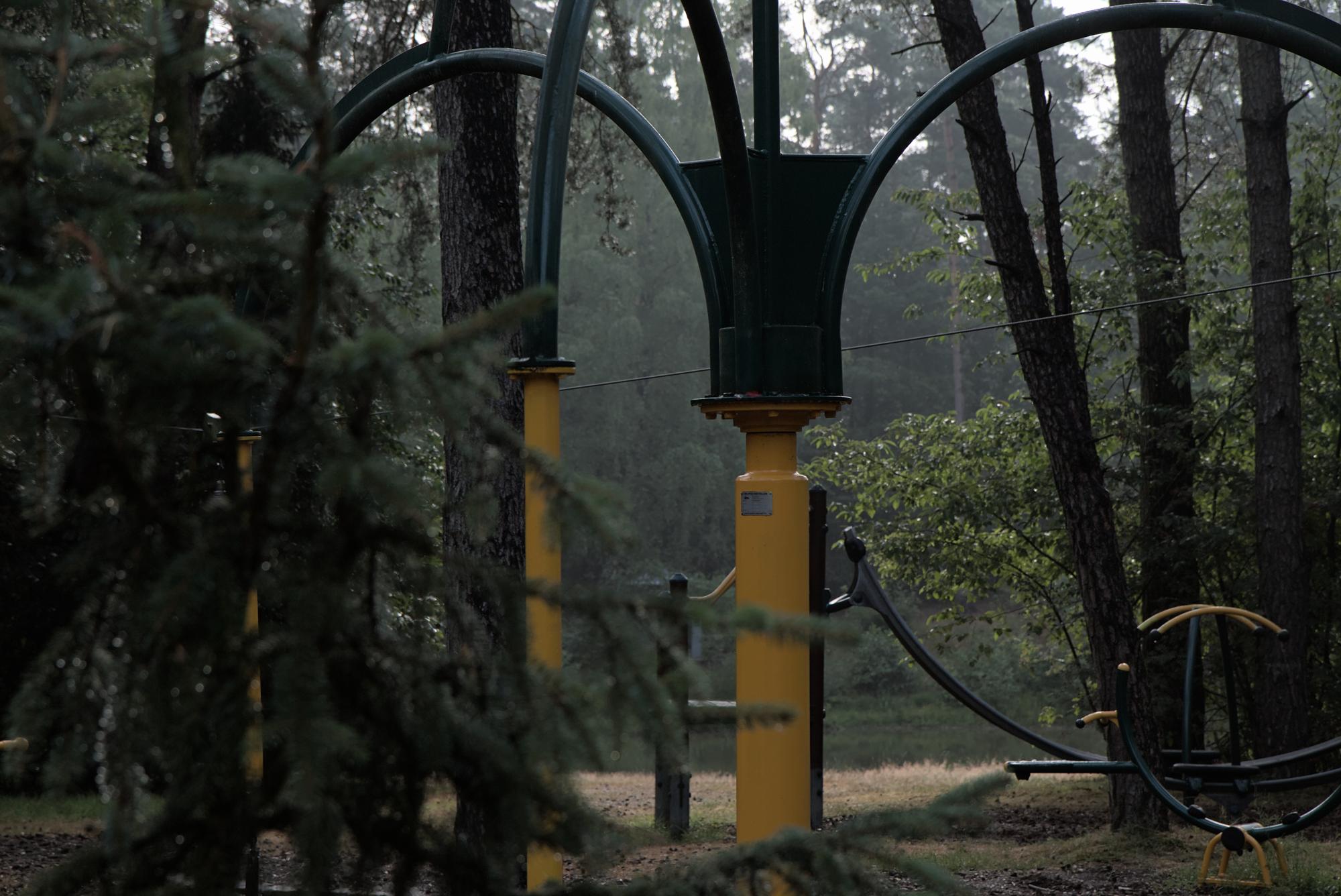 Mysterious playground in the haze